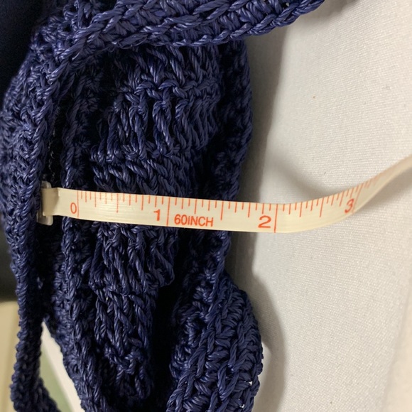 Dark blue crocheted purse made in Japan. - Picture 6 of 10